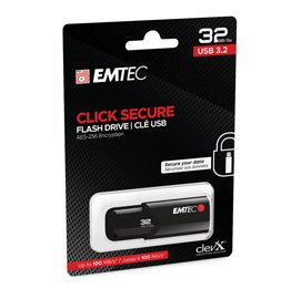 EMTD32GB123 Emtec - Memoria USB B120 Click&Secure - ECMMD32GB123 - 32GB