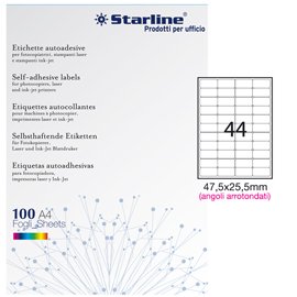 Etichette adesive - in carta - angoli arrotondati - permanenti - 47