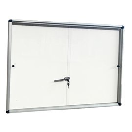 STL6440 Bacheca per interni - con anta scorrevoli - fondo bianco magnetico - 9 fogli A4 - orizzontale - Starline