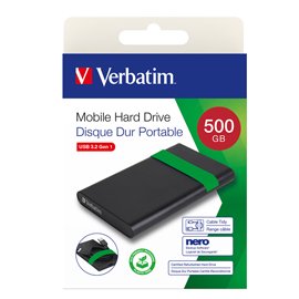 VERB053111 Hard disk portatile ricondizionato USB3.2 Gen 1 - 500GB - 053111
