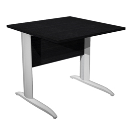 Scrivania lineare Easy - 80 x 80 x 72 cm - Nero venato/grigio alluminio