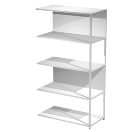 101071 Modulo aggiuntivo per libreria Modular - 90 x 44 x 161 cm - struttura metal bianco - bianco
