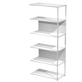 Modulo aggiuntivo per libreria Modular - 90 x 44 x 200 cm - struttura metal bianco - bianco