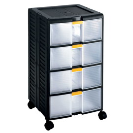 Cassettiera portautensili modulare Store-Age - 4 cassetti - con maniglia e ruote - 39