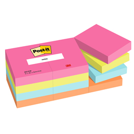 Blocco Post-it - 653-POP - 38 x 51 mm - 100 fogli - colori Popmistic - Post-it - conf. 12 pezzi