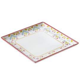 Piatto quadrato Linea Corfù - 17 x 17 x 2 cm - melamina - Leone