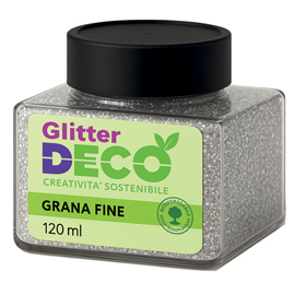 Glitter Bio grana fine - 120ml - argento - Deco