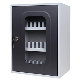 Cassetta portacellulare con anta trasparente - 30 posti - 30 x 23 x 40 cm - grigio - Metalplus