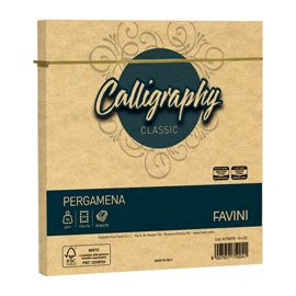 Busta Calligraphy Pergamena - 170 x 170 mm - 90 gr - oro 03 - Favini - conf. 25 pezzi
