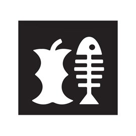 Etichetta adesiva raccolta differenziata - con icona "ORGANICO" - 120 x 130 mm - vinile - bianco opaco - Medial