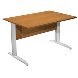 Scrivania lineare Easy - 160 x 80 x 72 cm - Noce chiaro/grigio alluminio