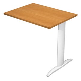 100832 Allungo reversibile dx/sx per scrivanie Easy - 80 x 60 cm - Noce chiaro/grigio alluminio