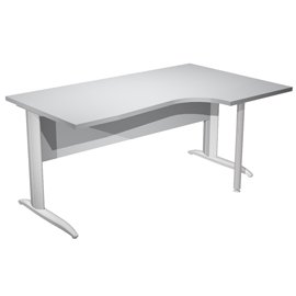 Scrivania Compact Destro Easy - 160 x 60/80/100 cm - Grigio/grigio alluminio