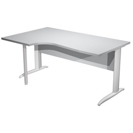 Scrivania Compact Sinistro Easy - 160 x 60/80/100 cm - Grigio/grigio alluminio