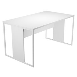 Scrivania singola Essence - 160 x 80 cm - Bianco - Gamba bianco