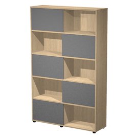 Libreria alta Essence - 5 ante scorrevoli - rovere/antracite