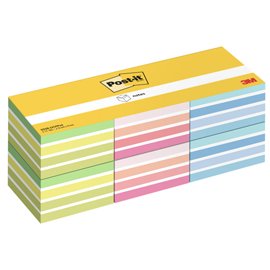 Blocco foglietti Post-it Cubo - 2028-0CPPX6 - 76  x 76 mm - colori assortiti neon/pastel - 450 fogli - Post-it - conf. 6 blocchi