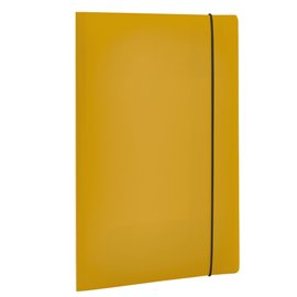 Cartella 3 lembi con elastico HOLOS - A4 - PP - giallo sabbia - Fellowes