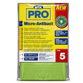 Panno multiuso Micro-Antibact - 35 x 38 cm - verde - Arix - conf. 5 pezzi