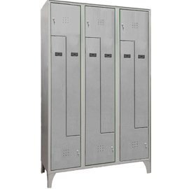 Armadio spogliatoio in metallo salvaspazio - a 6 ante a L - 120 x 50 x 195 cm - grigio - Fasma