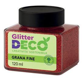 Glitter Bio grana fine - 120ml - rosso - Deco