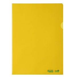 100212 Cartellina a L BioBased - 22 x 30 cm - PE riciclato - liscio pesante - giallo - Favorit - conf. 25 pezzi