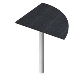 100857 Raccordo angolare 90° per scrivanie Easy - 80 x 80 cm - nero venato/grigio alluminio