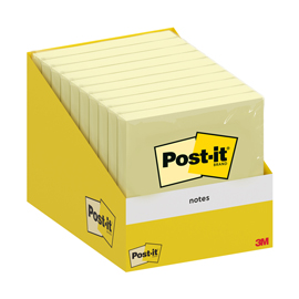 102222 Blocco foglietti Post-it - 76 x 76 mm - giallo canary - 100 fogli - Post-it - conf. 10 blocchi