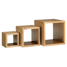 103064 Alzata buffet Cubo - misure assortite - bamboo - naturale - Leone - conf. 3 pezzi