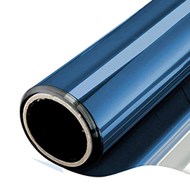 Pellicola adesiva - 50 cm x 10 m - protezione UV medio/alta - trasparenza media - riflettente/grigio scuro - Patifix