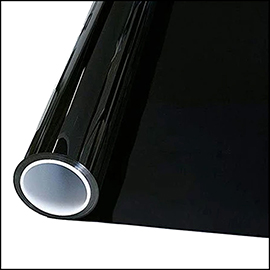 Pellicola adesiva - 50 cm x 10 m - protezione UV alta - trasparenza medio bassa - riflettente/nero - Patifix