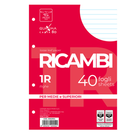 28844 Ricambi forati Quaxima - A4 - 1 rigo - 80 gr - Pigna - conf. 40 pezzi