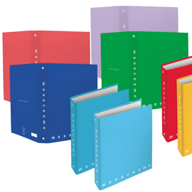 Raccoglitore Monocromo - A4 - 4 anelli tondi 30 mm - dorso 4 cm - colori assortiti - Pigna
