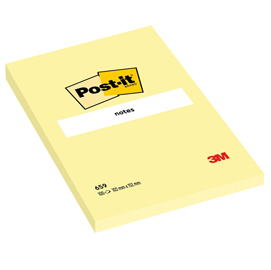 Blocco foglietti - 659 - 102 x 152 mm - giallo Canary - 100 fogli - Post-it