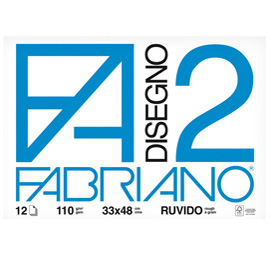 Album F2 - 33 x 48 cm - 12 fogli - 110 gr - ruvido - collato - Fabriano