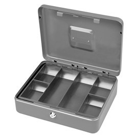 Cassetta portavalori Secur - 25 x 18 x 9 cm - grigio chiaro - Metalplus