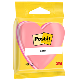 Blocco foglietti cuore - 2007-H - 70 x 70 mm - rosa neon/rosa ultra/rosa pastello - 225 fogli - Post-it
