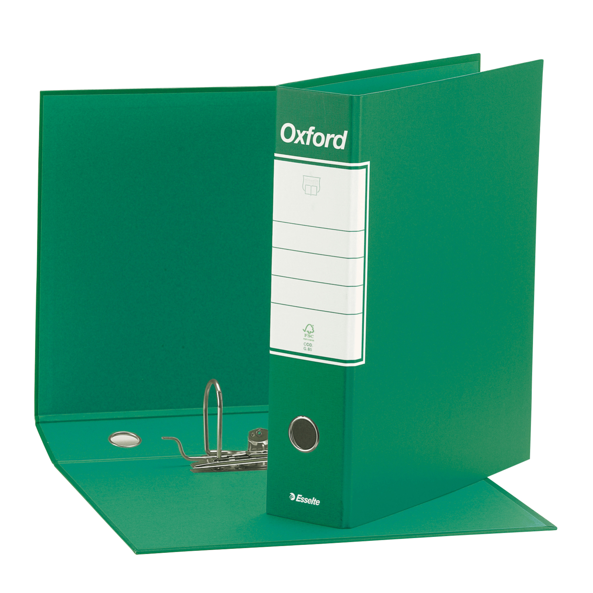 50928 Registratore Oxford G83 - dorso 8 cm - commerciale 23 x 30 cm - verde - Esselte