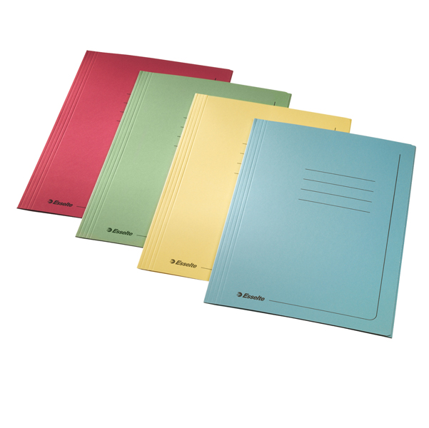 50979 Cartellina 3 lembi con stampa - 295 gr - 25x35 cm - giallo - Esselte - conf. 25 pezzi