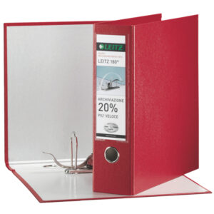 Registratore Leitz 180° G65 - dorso 8 cm - protocollo 23 x 33 cm - rosso - Leitz