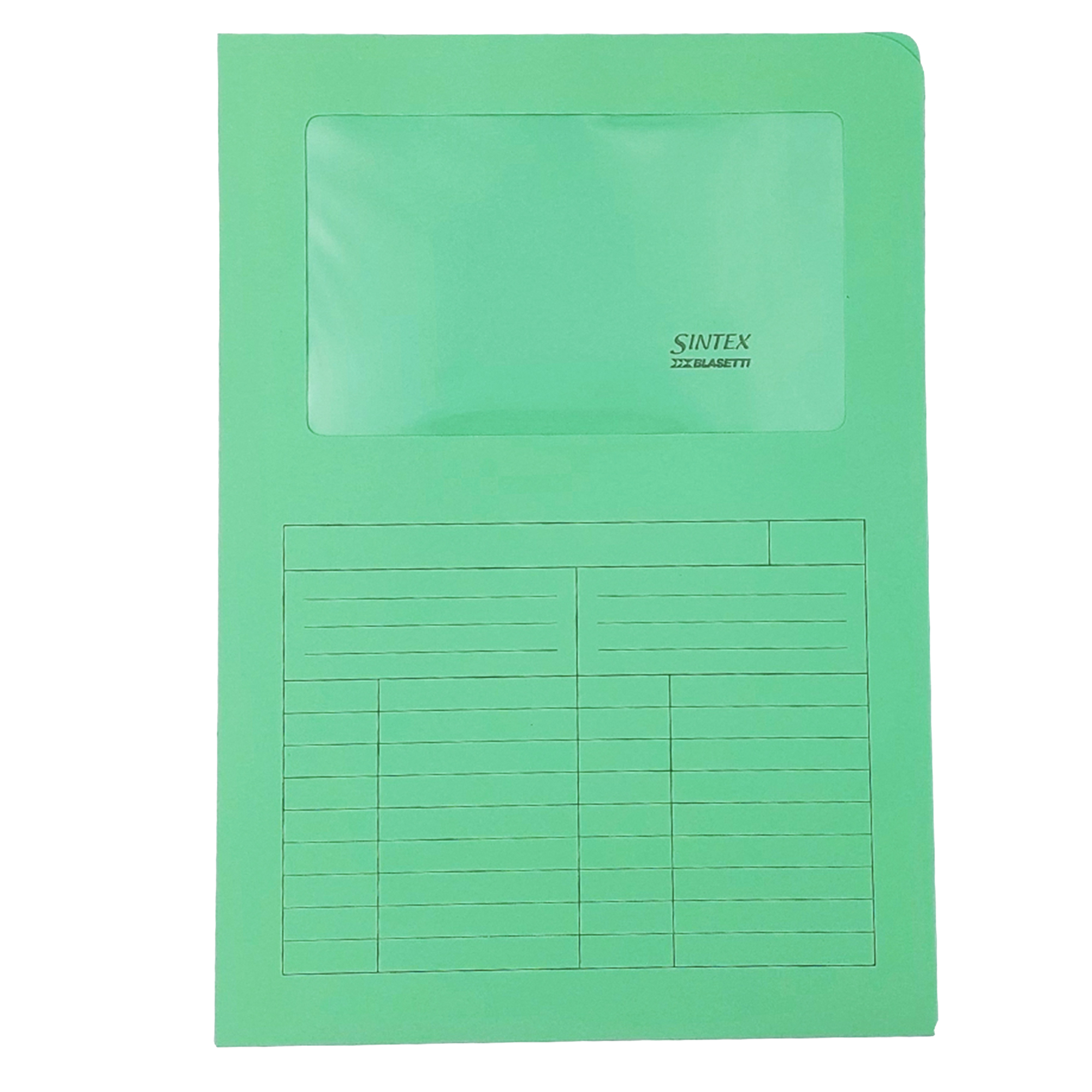 56628 Cartellina a L con finestra Sintex - 120 gr - A4 - verde - Blasetti - conf. 50 pezzi