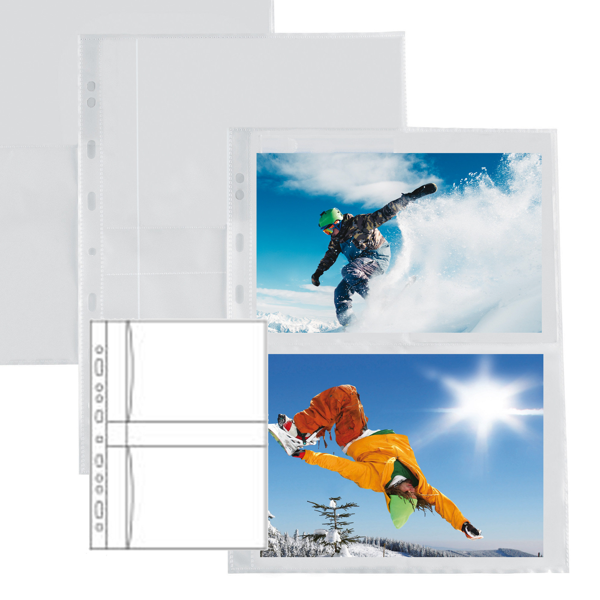 56681 Buste forate Atla F porta foto - 4 spazi 13 x 18 cm - trasparente - Sei Rota - conf. 10 pezzi