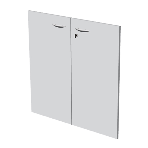 76848 Coppia ante per libreria modulare - bassa - 76 cm - melaminico - con serratura - bianco