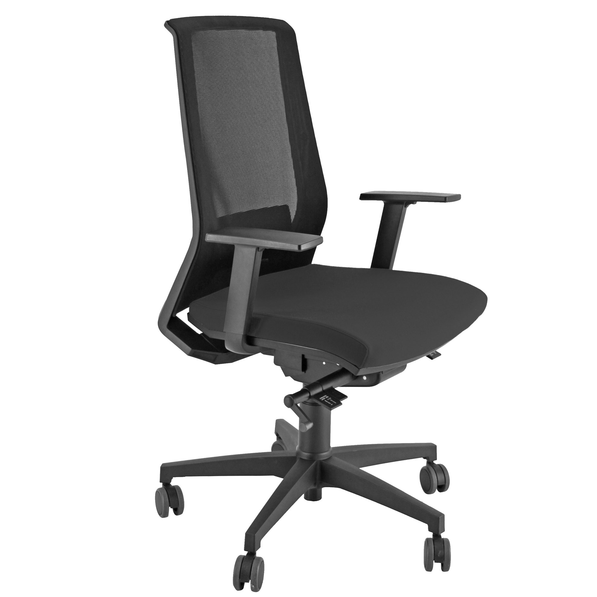 76648 Poltrona semidirezionale Light - con ruote e braccioli - nero - Unisit