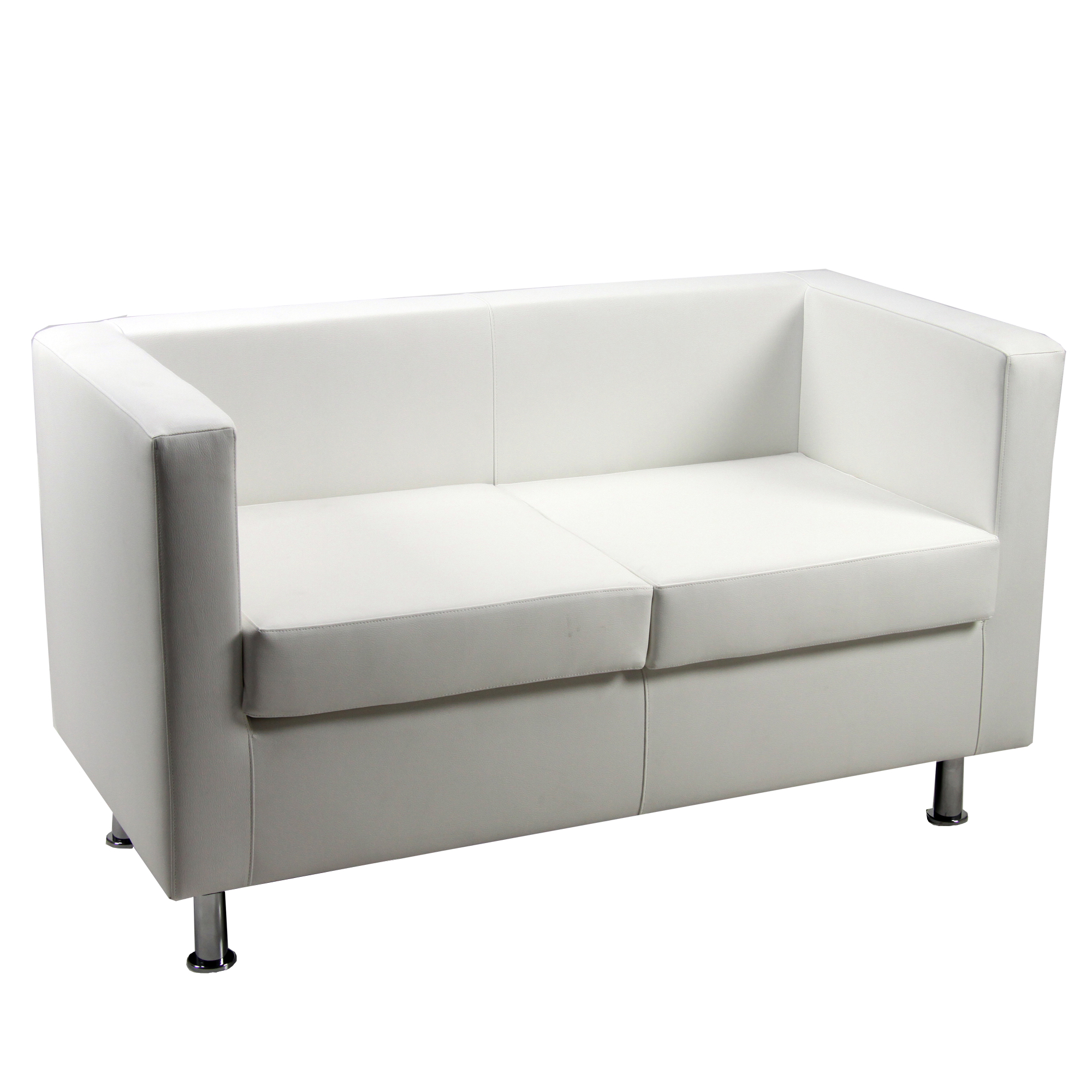 95953 Divanetto Pragma PR2 - 2 posti - con braccioli inclusi - similpelle - bianco - Unisit