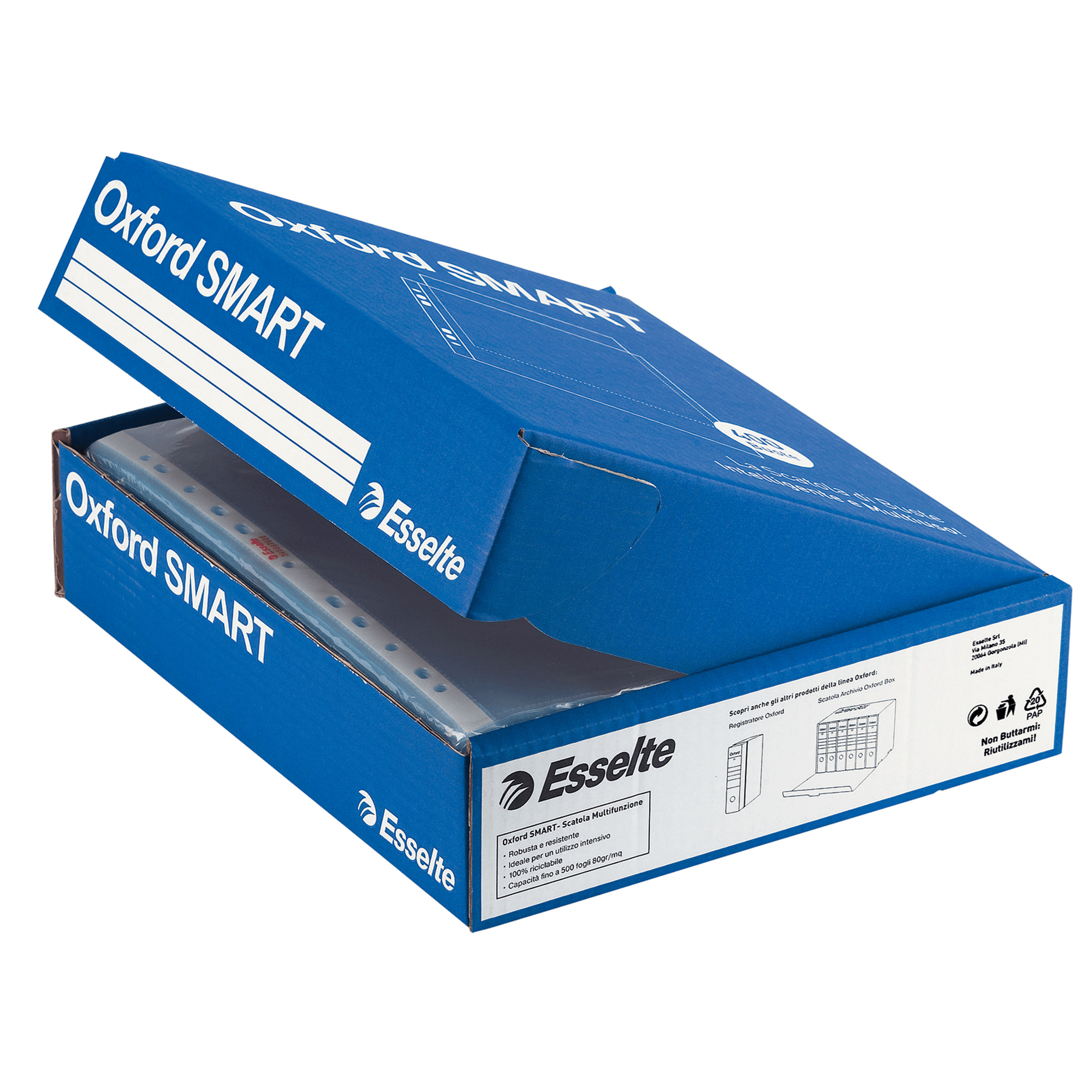 68950 Buste forate Oxford Smart - Office - liscio - 22 x 30 cm - trasparente - Esselte - conf. 400 pezzi