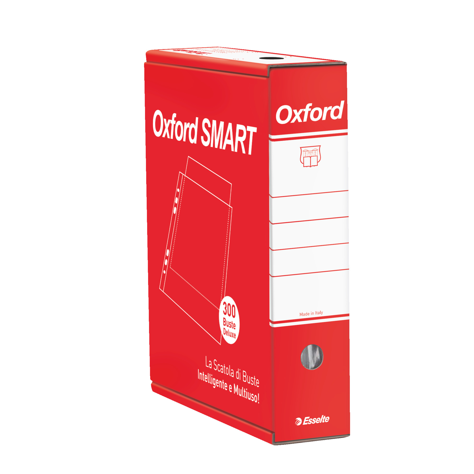 68952 Buste forate Oxford Smart - De Luxe - liscio - 22 x 30 cm - trasparente - Esselte - conf. 300 pezzi