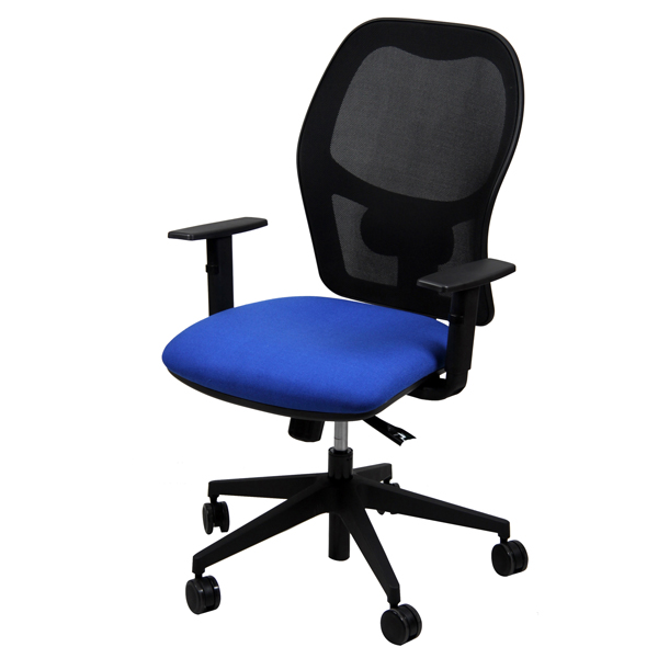 74207 Seduta operativa Hubble HUHU - tessuto Eco - braccioli regolabili - blu - Unisit