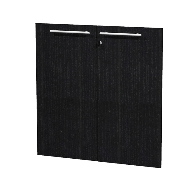 74321 Coppia ante Prestige - per mobile basso - 80 x 77 cm - spessore 18 mm - melaminico - nero venato