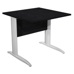 Scrivania lineare Easy - 80 x 80 x 72 cm - Nero venato/grigio cromato